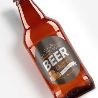 beer label brown bottle round
